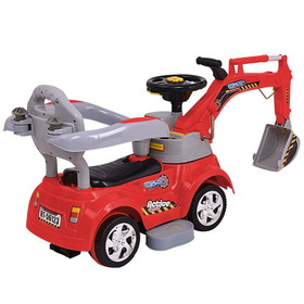 Costway 49580213 Electric Remote Control Riding Excavator Digger Car-Red
