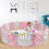 Costway 65902134 18-Panel Baby Playpen with Music Box & Basketball Hoop-Pink