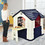 Costway 61253490 Kid's Playhouse Pretend Toy House For Boys and Girls 7 Pieces Toy Set-Blue