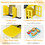Costway 61253490 Kid's Playhouse Pretend Toy House For Boys and Girls 7 Pieces Toy Set-Yellow