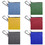 Aspire 6-Pack Square Pouch with Carabiner Clip, Mixed Color Cotton Bag 4-1/4 Inches