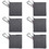 Aspire 6-Pack Square Pouch with Carabiner Cilp, Grey Cotton Bag 4-1/4 Inches