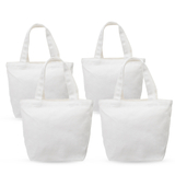 Aspire 4-Pack DIY Canvas Tote Bags, 12oz Canvas Lunch Bag Bottom Gusset, 10