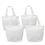 Aspire 4-Pack Black Canvas Tote Bags, 12oz Canvas Lunch Bag Bottom Gusset, 10" x 8" x 4"