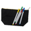 Aspire 6-Pack Black Canvas Zipper Bags Cosmetic Bag, 7-1/2 by 5-1/8 with 1-1/2 Inch Bottom