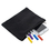 Aspire 30-Pack Cotton Canvas Zipper Bags for School Art Supplies, 8 x 6 Inch - Black