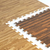 CAP MT-1006W 6-Piece Dual Sided Foam Tile Flooring with Wood Style Pattern