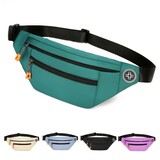Muka Unisex Oxford Fanny Pack, Water-Resistant Waist Bag with 3 Zipper Pockets, Adjustable Crossbody Bag for Travel and Sports