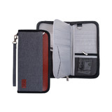 Muka Multi-Pocket Travel Passport Wallet, Zipper Case RFID-Blocking Document Organizer with Removable Wristlet