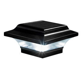 Classy Caps SLO82B 2.5x2.5 Black Aluminum Imperial Solar Post Cap, Two Light Color Modes