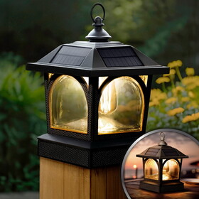 Classy Caps SLE758 Edison Solar Table Lantern/Post Cap