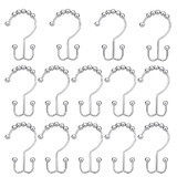 Aspire 36 pcs Shower Curtain Hooks Rings Double Roller Window Hardware Stainless Steel for Bathroom Shower Room