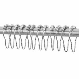 36 pcs Shower Curtain Hooks Stainless Steel Roller Ball Rings Rust-Resistant Bathroom Accessories