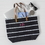 Cathy's Concepts 2166BK Personalized Black Large Striped Tote