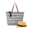Cathy's Concepts 2166BK Personalized Black Large Striped Tote