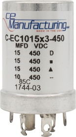 CE Manufacturing C-EC1015X3-450 Capacitor 450V, 15/15/15/10&#181;F, Electrolytic