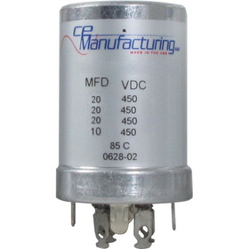 CE Manufacturing C-EC1020X3-450 Capacitor 450V, 20/20/20/10&#181;F, Electrolytic