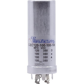 CE Manufacturing C-EC120-100-100-100 Capacitor - CE Mfg., 350 V, 120/100/100/100 &#181;F