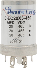 CE Manufacturing C-EC20X3-450 Capacitor 450V, 20/20/20&#181;F, Electrolytic