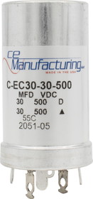 CE Manufacturing C-EC30-30-500 Capacitor 500V, 30/30&#181;F, Electrolytic