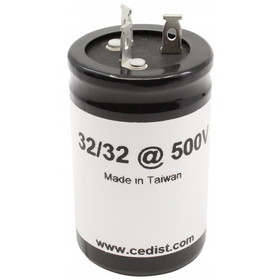 Generic C-EC32-32-500CE Capacitor - 500V, 32/32&#181;F, Electrolytic