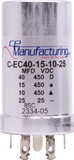 CE Manufacturing C-EC40-15-10-25 Capacitor - CE Mfg., 40µF@450V, 15µF@450V, 10µF@450V, 25@25