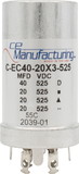 CE Manufacturing C-EC40-20X3-525 Capacitor 525V, 40/20/20/20µF