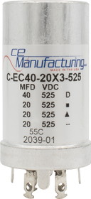 CE Manufacturing C-EC40-20X3-525 Capacitor 525V, 40/20/20/20&#181;F