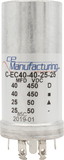 CE Manufacturing C-EC40-40-25-25 Capacitor - CE Manufacturing, 2x 40µF/450V, 2x 25µF/50V