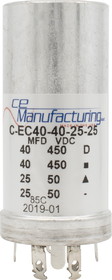 CE Manufacturing C-EC40-40-25-25 Capacitor - CE Manufacturing, 2x 40&#181;F/450V, 2x 25&#181;F/50V
