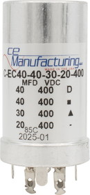 CE Manufacturing C-EC40-40-30-20-400 Capacitor 400V, 40/40/30/20&#181;F, Electrolytic