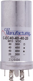 CE Manufacturing C-EC40-40-40-20 Capacitor - CE Mfg., 40&#181;F/500V, 40&#181;F/450V, 40&#181;F/400V, 20&#181;F/300V