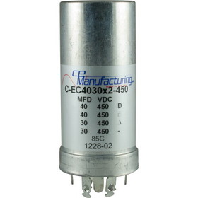CE Manufacturing C-EC4030X2-450 Capacitor 450V, 40/40/30/30&#181;F, Electrolytic
