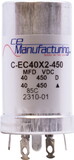 CE Manufacturing C-EC40X2-450 Capacitor - CE Mfg., 450V, 40/40µF, Electrolytic