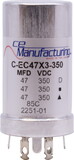 CE Manufacturing C-EC47X3-350 Capacitor - CE Mfg., 350V, 47/47/47μF, Electrolytic