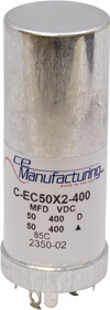 CE Manufacturing C-EC50X2-400 Capacitor - CE Mfg., 400V, 50/50 &#181;F