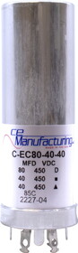 CE Manufacturing C-EC80-40-40 Capacitor - CE Mfg., 450V, 80/40/40&#181;F