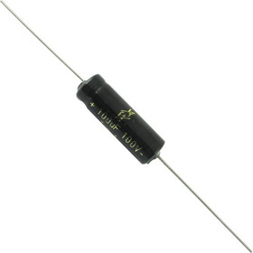 F&T C-ET100-100-FT Capacitor - F&amp;T, 100V, 100&#181;F, Axial Lead