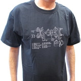 CE Distribution G-849 T-Shirt - Black with Amplifier Schematic