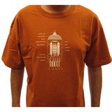 CE Distribution G-868 T-Shirt - Rust with 12AX7 Tube Diagram