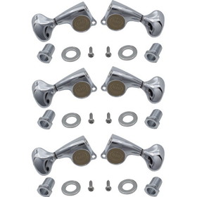 Gotoh P-GGT-6-X Tuners - Gotoh, Midsize 510, Metal Knobs, 3 per side, diag. mount