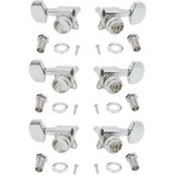 Kluson P-GKLU-KL3801N Tuners - Kluson, 3 per side, Locking, Large Metal knob, Nickel