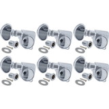 Grover P-GRV-406CL6 Tuners - Grover, Mini Lock Roto, Left-handed, Chrome, 6/Line