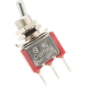 Carling P-H5414 Switch - Carling, Mini Toggle, SPDT, 2 Position, PC Pins, Short Bat