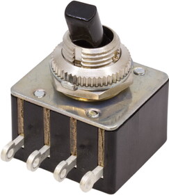 CE Distribution P-H713-21B Switch - Black Bat, Toggle, DPST, On-Off/On-Off, Vintage Marshall Style, Solder Lugs