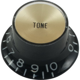 CE Distribution P-K549-X Knob - Top Hat, Black with Gold Cap, Gibson Style, Push-On