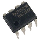 General Integrated Circuits P-QTL072 Op-Amp - TL072, Dual, Low-Noise, JFET Input, 8-Pin DIP