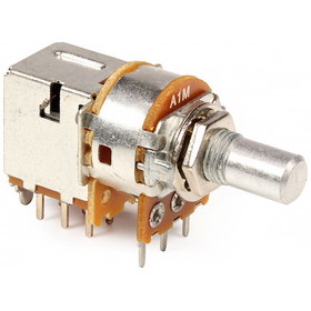 Alpha R-VPP-1MA-PC Potentiometer - Alpha, 1M&#937;, Audio, 7mm Bushing, DPDT Switch