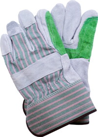 CE Distribution S-TWGLV-L Work Glove - Uncoated Cowhide and Canvas, Double Palm, Pair