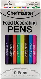 Chefmaster 3358 Food Decorating Pens-10 Pk Var